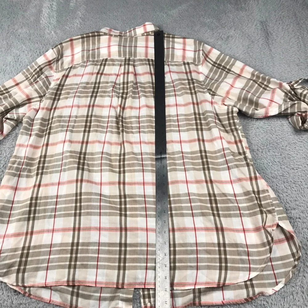 LRL Ralph Lauren Shirt Womens 3X Plaid Convertible Sleeve Button Blouse NEW NWT - Picture 7 of 8